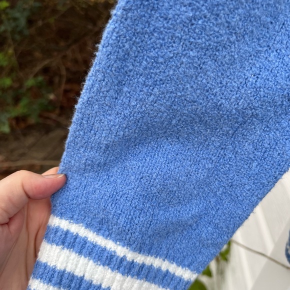 NWT Talbots Cozy Blue White Striped Long Sleeve Turtleneck - Picture 3 of 5